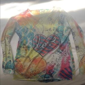 Vibrant Love Print Long Sleeve Tee